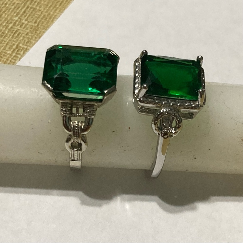 Created Emerald Cut Solitaire Silver Ring Sz6 Nwot - image 7